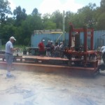 Tommy Trueil home built saw mill, July 30, 2016